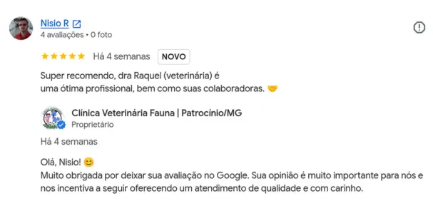 Avaliação de Nisio no Google Perfil de Empresas